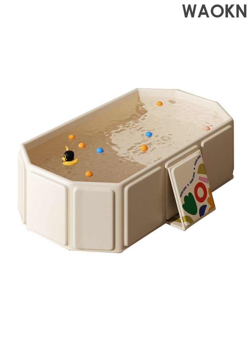 WAOKN Baby Folding Bathtub, Kids Bathtub with Non-Slip Base, with Thermostatic System, for 0-5 Years Old, Travel Essential, Special Bath Sitting  Safety,Indoor/Outdoor Use, Easy Storage - Image 1