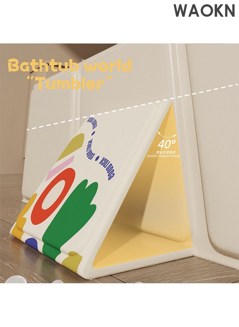 WAOKN Baby Folding Bathtub, Kids Bathtub with Non-Slip Base, with Thermostatic System, for 0-5 Years Old, Travel Essential, Special Bath Sitting  Safety,Indoor/Outdoor Use, Easy Storage - Image 2