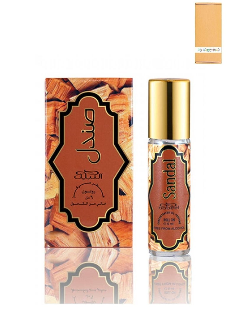 Nabeel Nabeel Sandal Alcohol-Free Roll On Oil Perfume 6 ML - Image 1