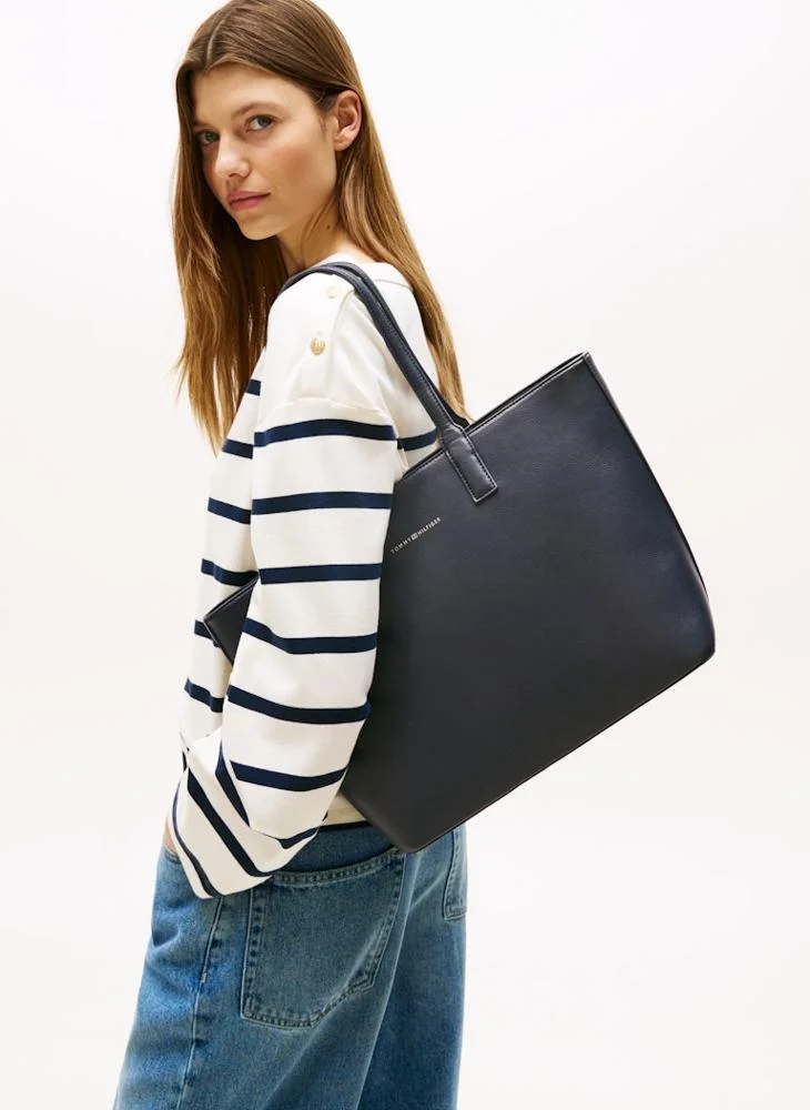 TOMMY HILFIGER Logo Detailed Zip Through Tote