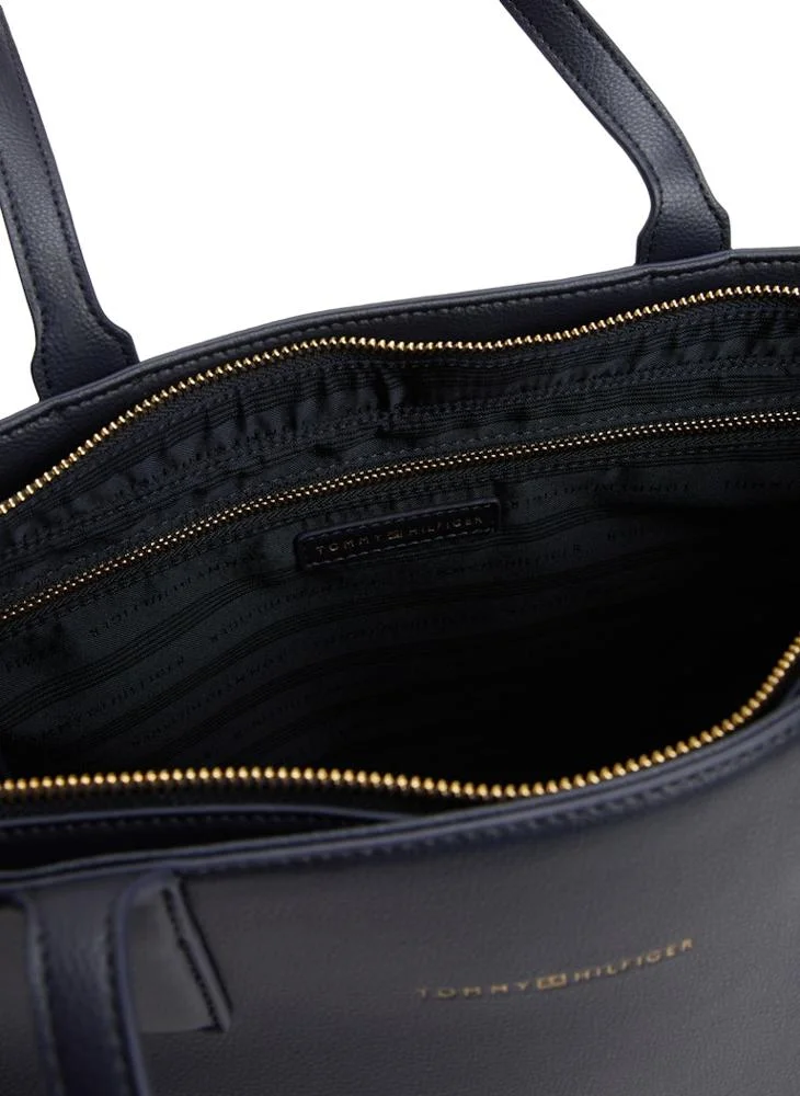TOMMY HILFIGER Logo Detailed Zip Through Tote