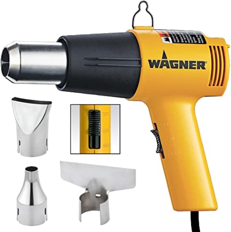 Wagner مجموعة مسدس الحرارة Spraytech 2417344 HT1000، تشمل 3 فوهات، إعدادين للحرارة 750ᵒF و 1000ᵒF، رائعة لتغليف الانكماش، تليين الطلاء، ثني أنابيب البلاستيك، فك البراغي والمزيد - Image 1