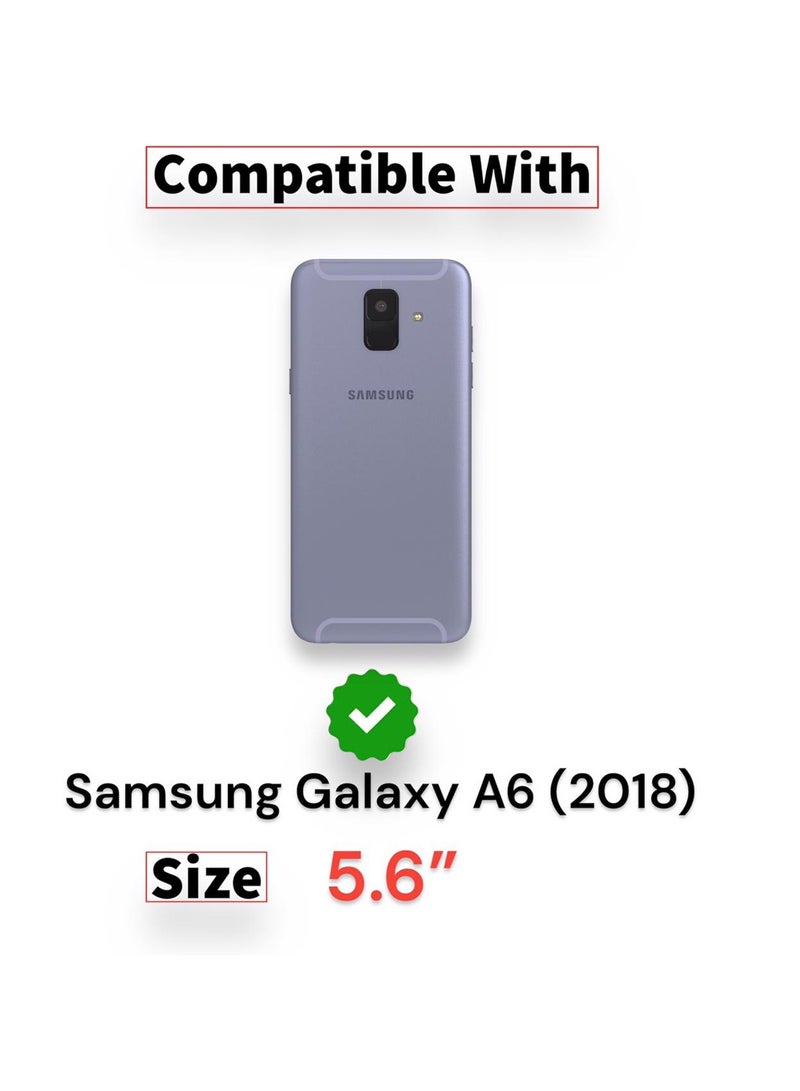 For Samsung Galaxy A6 (2018) Clear View Flip Case , Without Sensor , Stand Watching Position , Mirror Full Protection Cover Compatible With Samsung Galaxy A6 (2018) (5.6') (Black) - Image 2