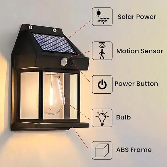 BOTIST Solar Wall Lights Outdoor Motion Sensor Auto Chargeable Exterior LED Sconce Front Porch Security Lamps Waterproof for Patio Garden - Image 2