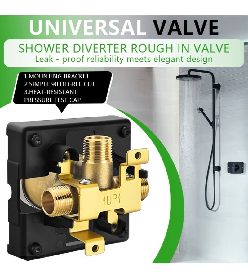 R10000 UNBXHF Shower Diverter Valve Replacement Compatible With Bathtub Faucet Trim Kit Brass - Image 4
