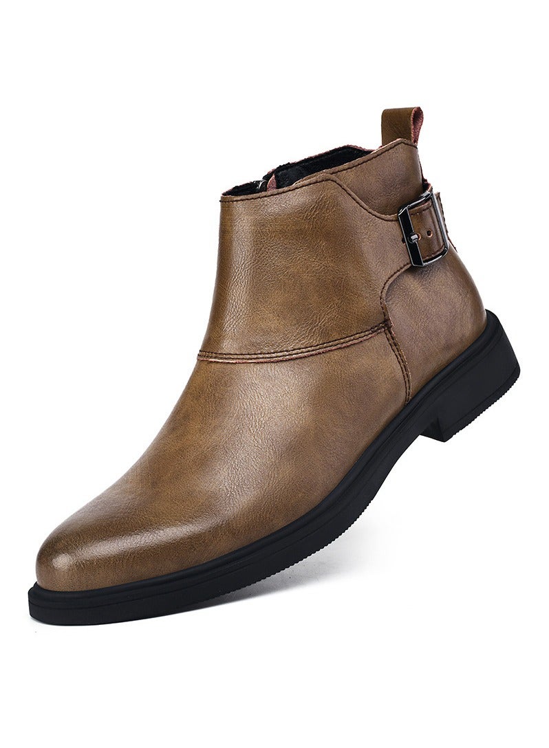 KUYING New Men's Casual Leather Boots - Image 1