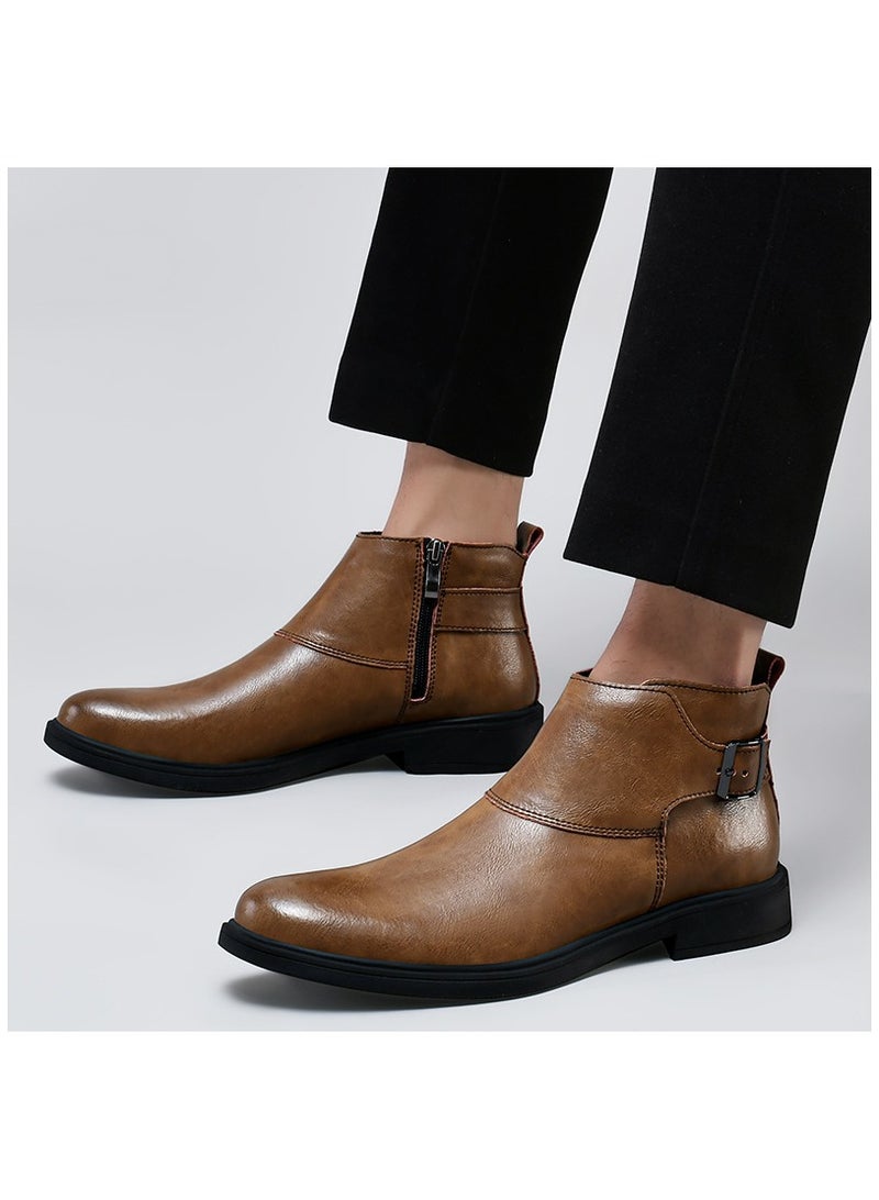 KUYING New Men's Casual Leather Boots - Image 2