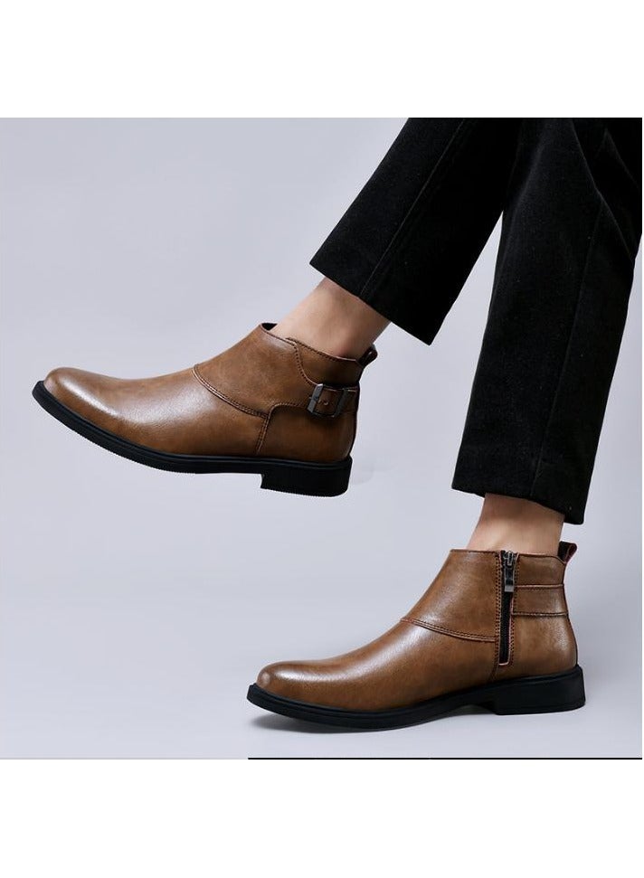 KUYING New Men's Casual Leather Boots - Image 3