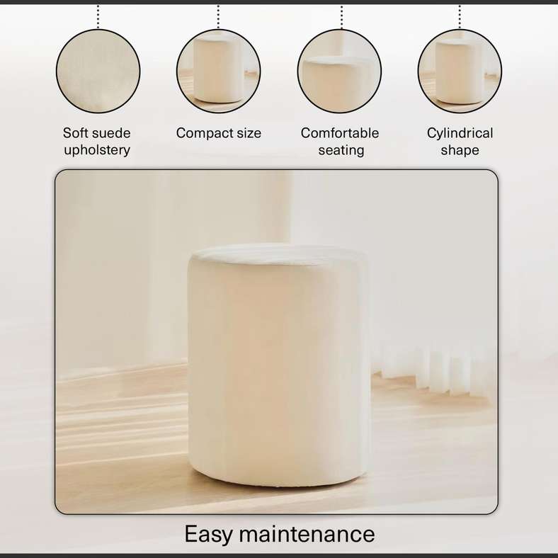 Pan Home Rubika Pouf 35x35x41cm - Beige - 123CDP9900009 - Image 4