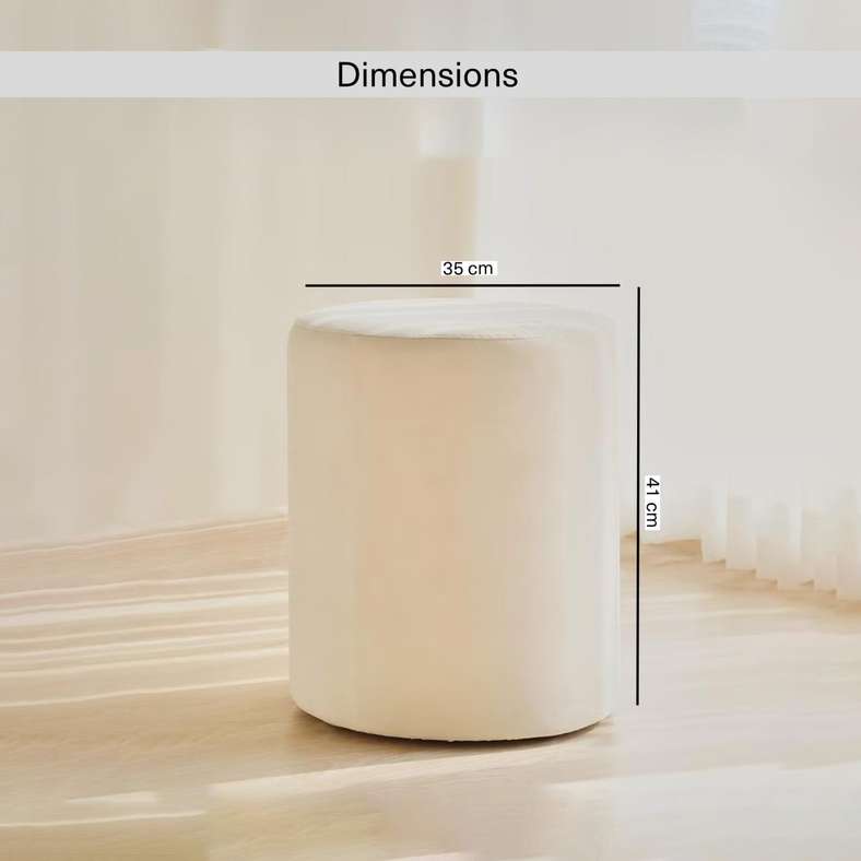 Pan Home Rubika Pouf 35x35x41cm - Beige - 123CDP9900009 - Image 5