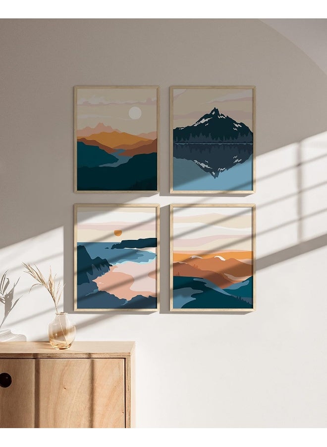 Home Trove Nature Wall Art Prints Landscape Mountain Decor Mid Century Art Wall Decor, Geometric Abstract Nature Wall Art, Mountain Art Wall Decor, Adventure Wall Dã©Cor - Image 4