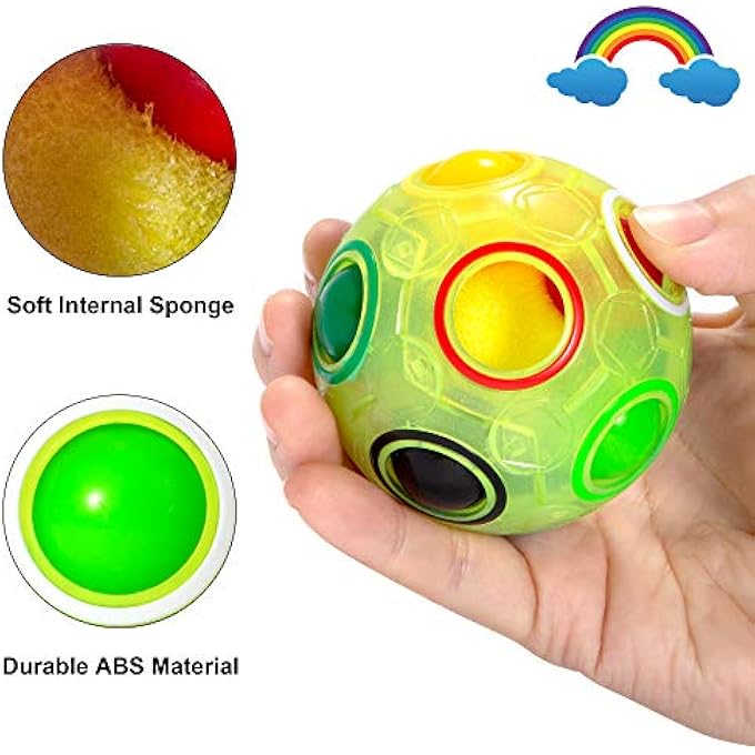 VDEALEN Magic Rainbow Puzzle Ball, Fidget Ball Puzzle Game Fun Stress Relief Magic Ball Thinking Ball Toy for Children, Teens & Adults - Image 3
