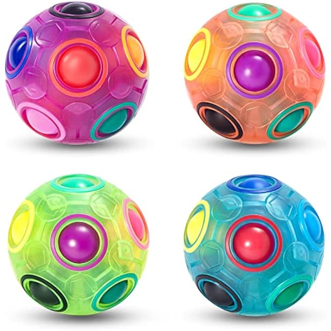 VDEALEN Magic Rainbow Puzzle Ball, Fidget Ball Puzzle Game Fun Stress Relief Magic Ball Thinking Ball Toy for Children, Teens & Adults - Image 1