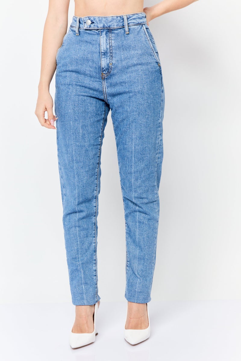 ESPRIT Women Tailored Slim Fit Washed Stretchable Jeans, Light Blue - Image 1