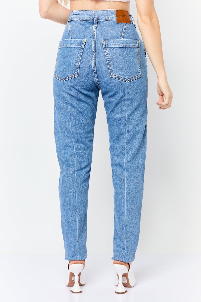 ESPRIT Women Tailored Slim Fit Washed Stretchable Jeans, Light Blue - Image 4