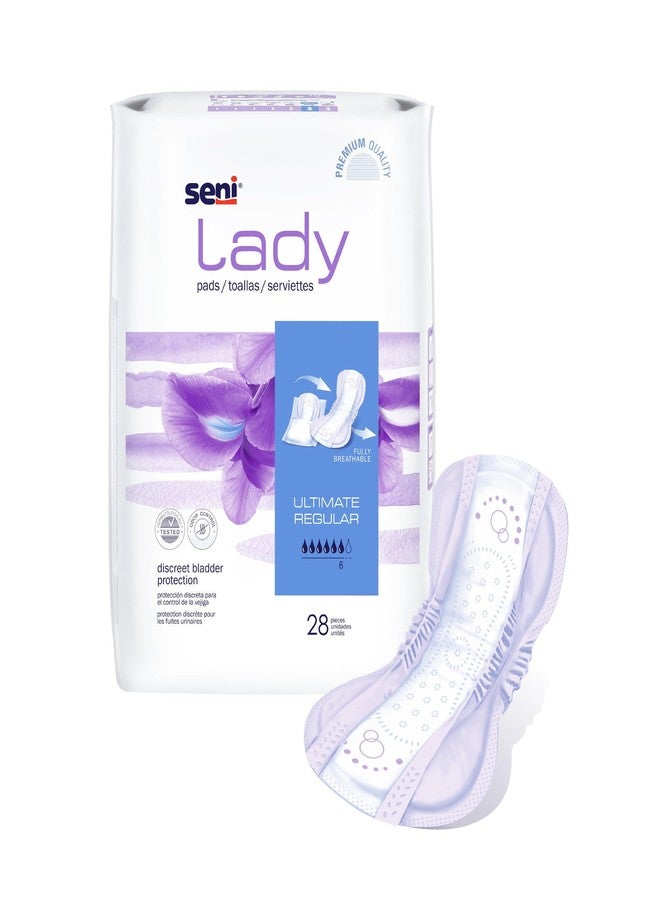 Seni Lady Discrete Bladder Control Pads with Adhesive Strip, 28 Count (1 Pack of 28, Ultimate Absorbency Level, Long, 14.4" Length with Super Absorbent Core and Odor Control - Image 5