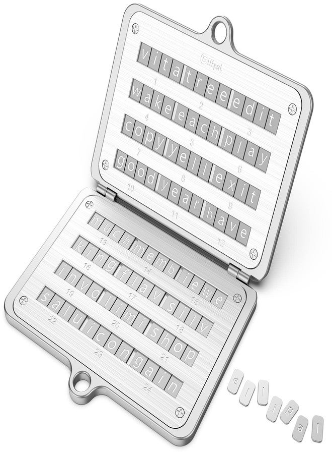 ELLIPAL Crypto Seed Phrase Backup, 316 Stainless Steel Metal Seed Phrase Storage with Lock Hole, 24 Words Backup, Compatible with BIP39 Hardware Wallets, Ledger, Trezor - Image 1