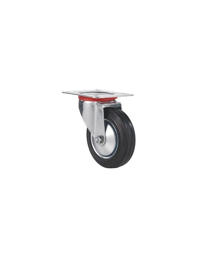 KNP Caster Wheel Industrial Swivel Plate Colour: Silver provides smooth mobility and strong load-bearing capacity. - Image 1
