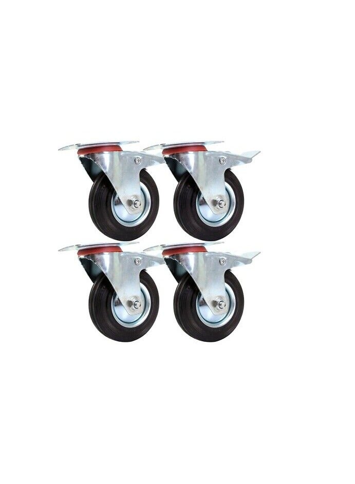 KNP Caster Wheel Industrial Swivel Plate Colour: Silver provides smooth mobility and strong load-bearing capacity. - Image 2