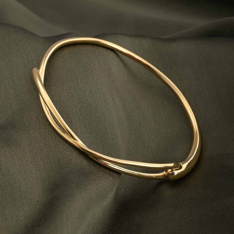 PALMONAS 18k Gold Tone Plated Stylish Gold Bangle Bracelet
 for Women - Image 2