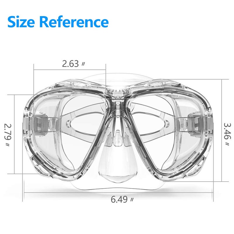 COPOZZ Scuba Mask, No Fogging Snorkeling Scuba Dive Glasses, Great Seal Free Diving Tempered Glass Mask Goggles (Transparent) - Image 2