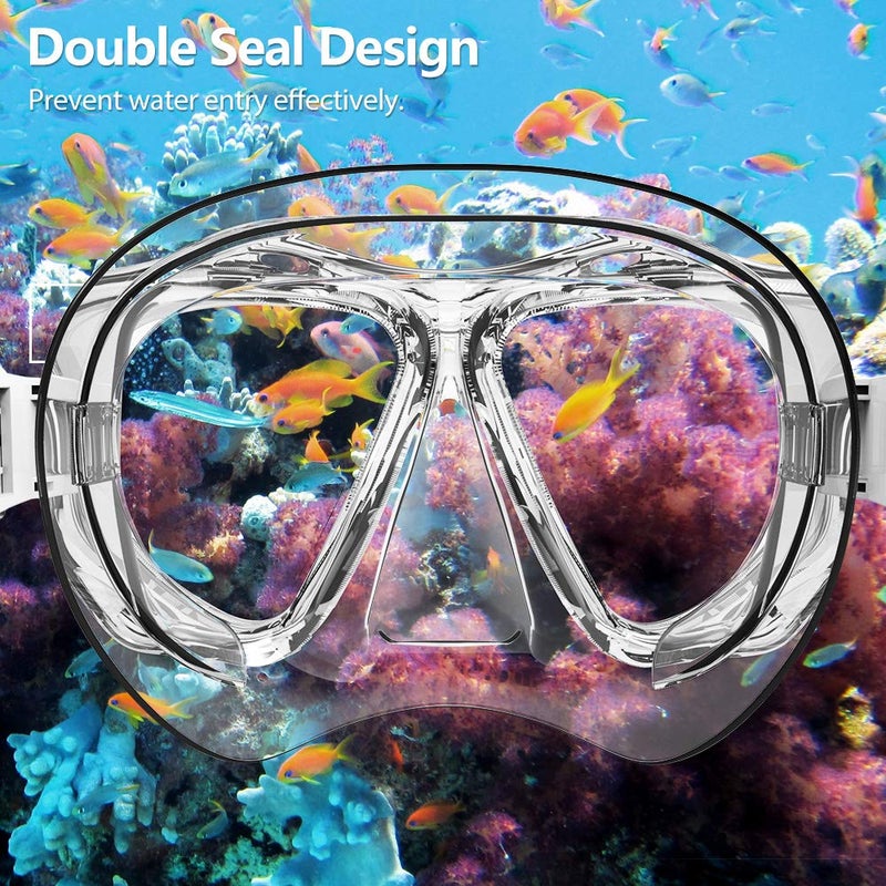 COPOZZ Scuba Mask, No Fogging Snorkeling Scuba Dive Glasses, Great Seal Free Diving Tempered Glass Mask Goggles (Transparent) - Image 5