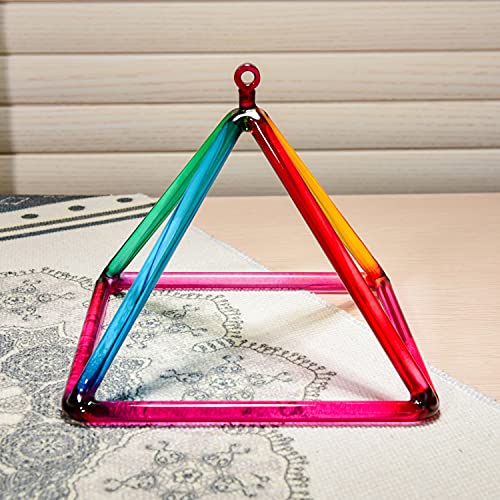 TOPFUND 10" Rainbow Crystal Singing Pyramid Sound Therapy Instrument with Carrying Case and Quartz Suede Mallet - Image 2