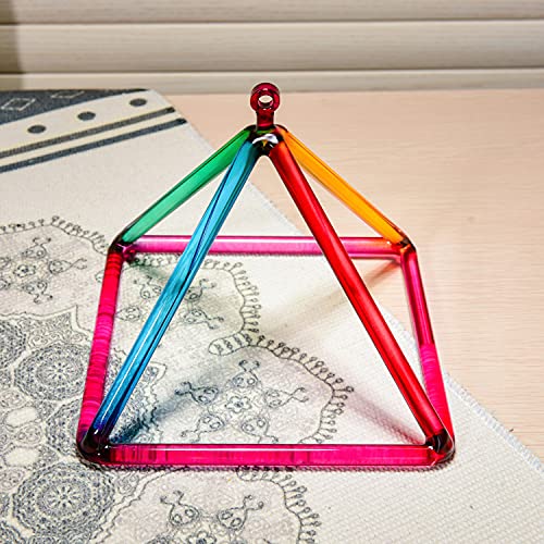 TOPFUND 10" Rainbow Crystal Singing Pyramid Sound Therapy Instrument with Carrying Case and Quartz Suede Mallet - Image 4