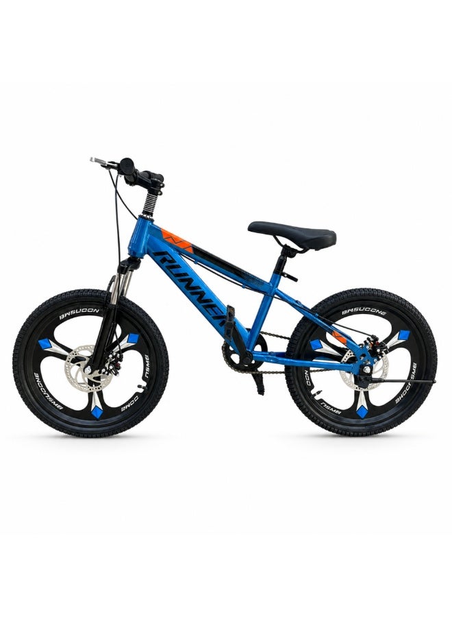 RUNNER MAG 20" Bicycle with 3-Spoke Mag Alloy Wheels, Dual Disc Brakes, Front Suspension, Carbon Steel Frame, Quick Release Seat, Fully Assembled - Image 5