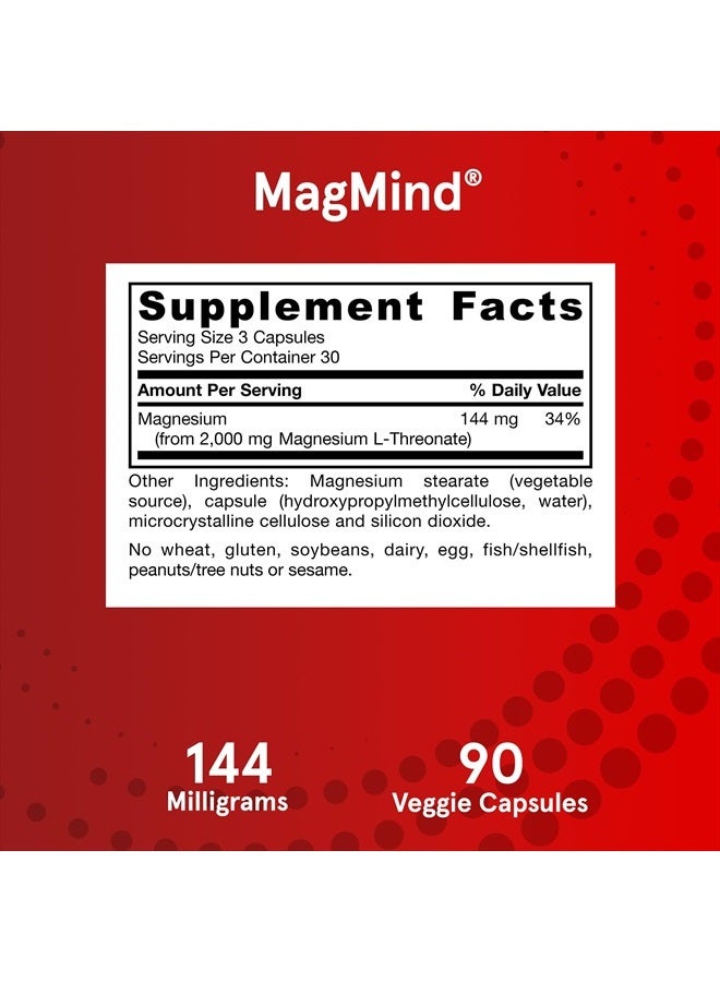 jarrow formulas ماجمايند - يحتوي على 144 ملغ من ماغنيسيوم L-ثريونيت (ماجتين) - يدعم صحة الدماغ والوظيفة والذاكرة - 90 كبسولة - 30 حصة - Image 3