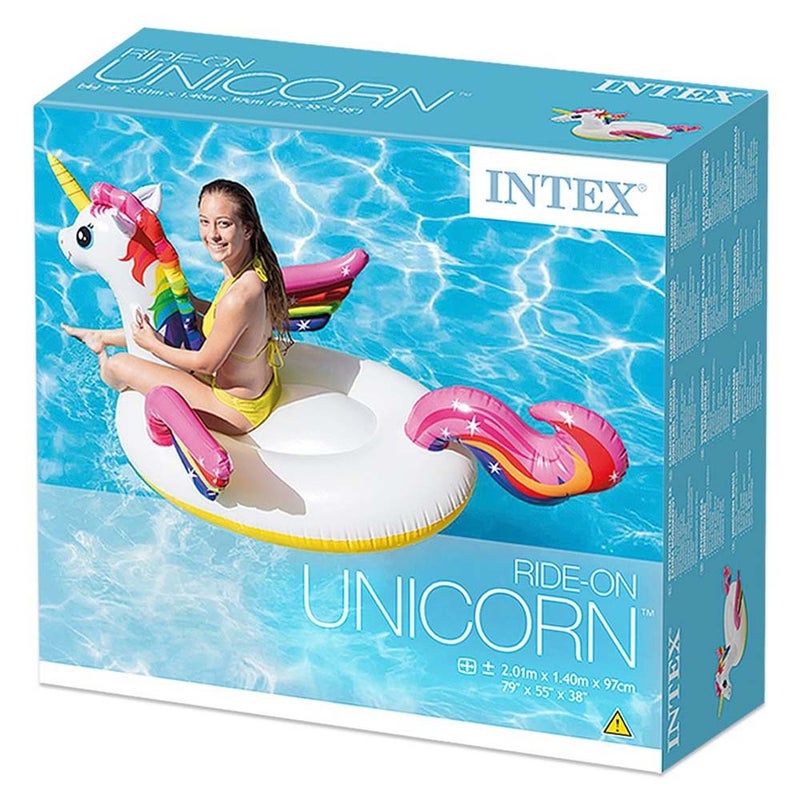 Intex - Unicorn Ride-On Inflatable Pool Float 201x140x97 cm - 57561EP - Image 2