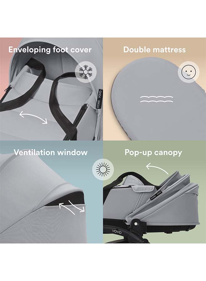 Stokke YOYO3 Frame Black + Newborn & 6+ Pack Bundle Stone - Image 3