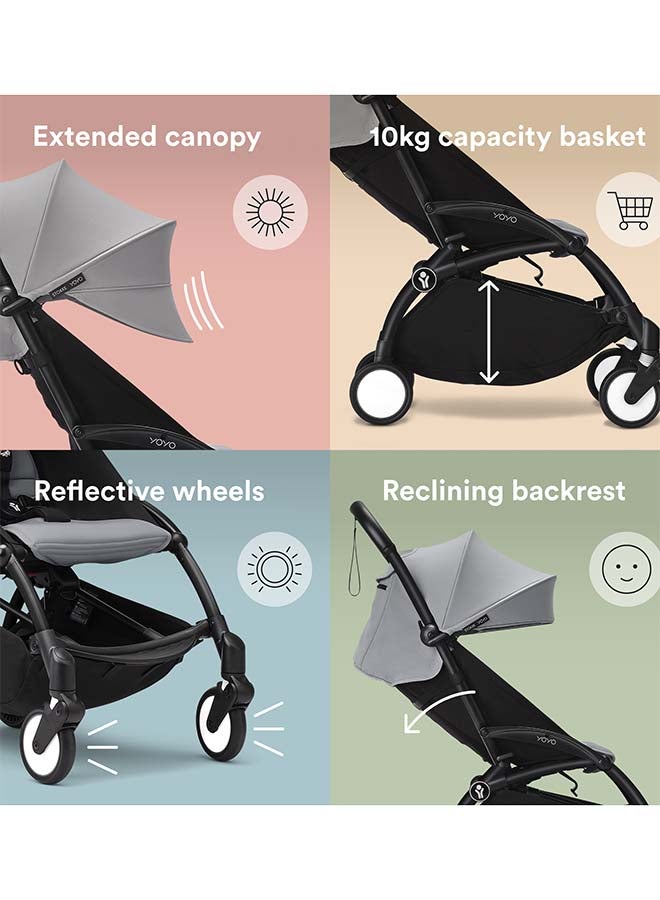 Stokke YOYO3 Frame Black + Newborn & 6+ Pack Bundle Stone - Image 5