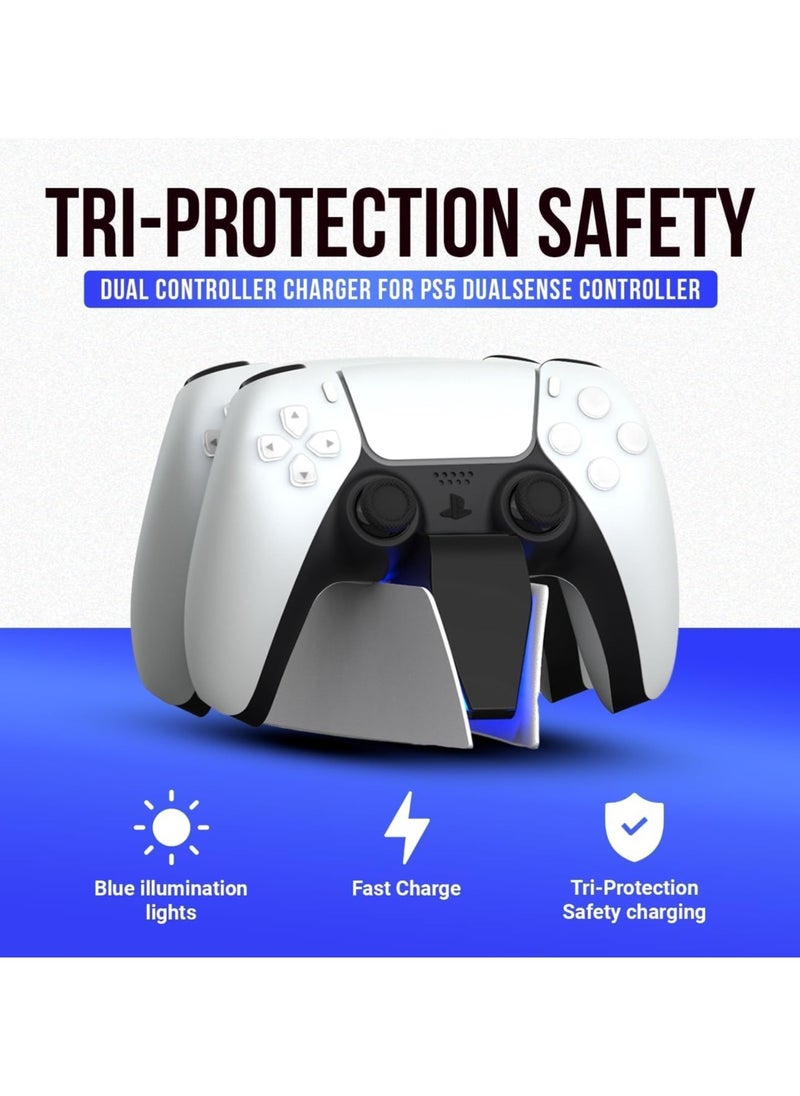 MMG PS5 Controller Charging Station | PS5 Controller Charger for PlayStation 5 Dual Sense Controller | USB Type C PS5 Charger Stand with LED Indicator  - Image 4