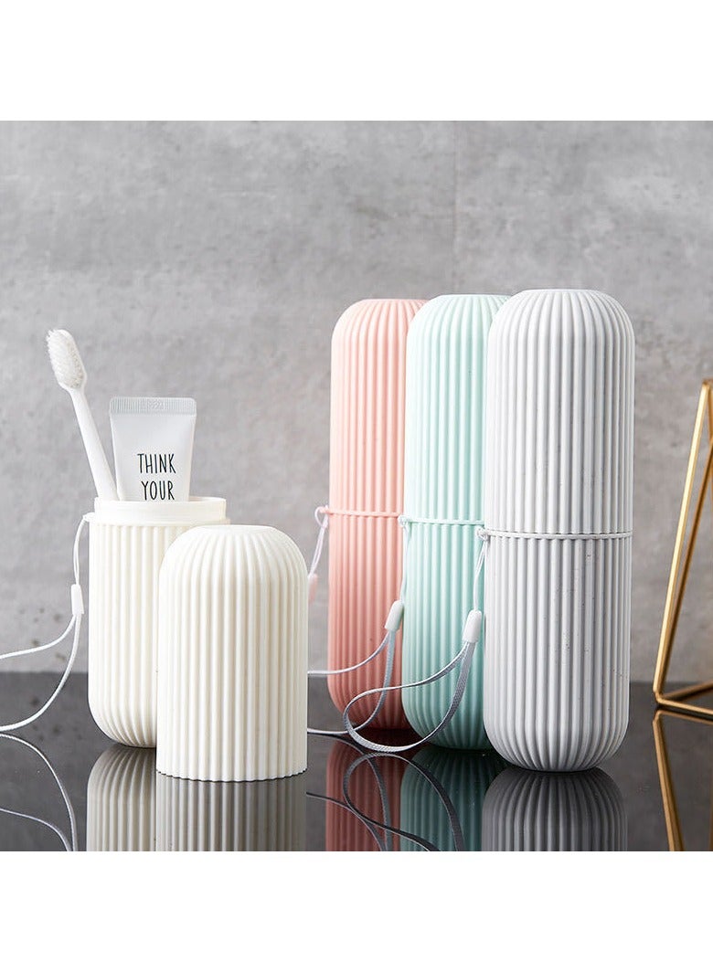 Loquat Portable Travel Toothbrush Case  Toothpaste Holder Toothbrush Caps Cover Simple Travel Toothbrush Box Portable Mouthwash Toothbrush Toothpaste Storage For Business Trips  Camping  Hiking - Image 2