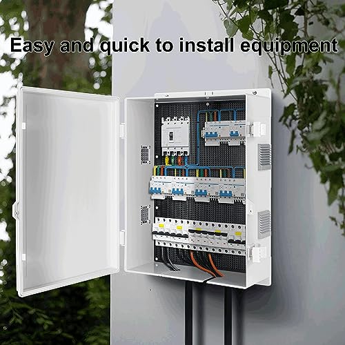 Namunanee Outdoor Electrical Junction Box, ABS Water Resistant Enclosure with Internal Mounting Panel & Hinged Cover (18.1" H* 12.6" L* 4.3" W) - Image 3