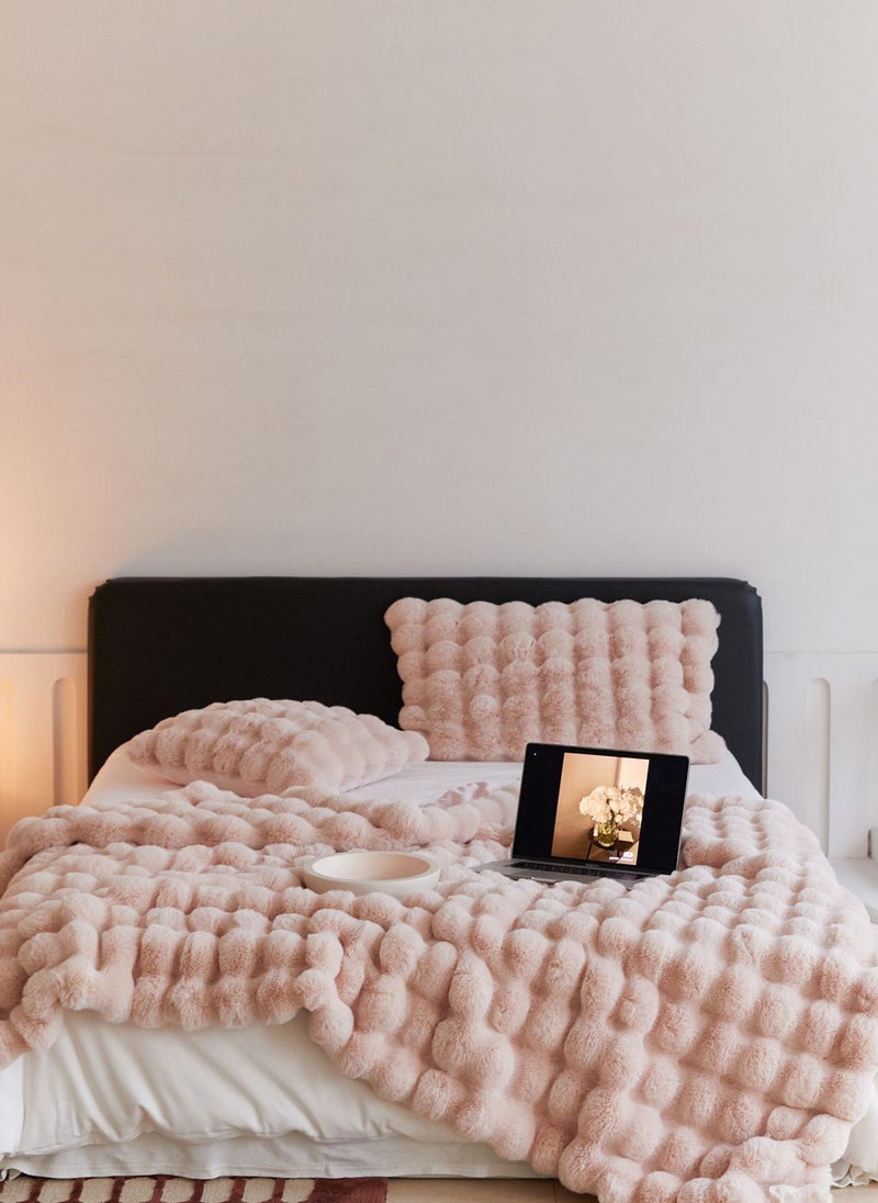 Sharpdo - Winter Thickened Rabbit Fleece Blanket, Bedroom Double-sided Plush blanket, Cozy Fluffy Soft Warm Nap Blanket, 180*200 cm - Image 1