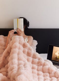 Sharpdo Winter Thickened Rabbit Fleece Blanket, Bedroom Double-sided Plush blanket, Cozy Fluffy Soft Warm Nap Blanket, 180*200 cm  - Image 4