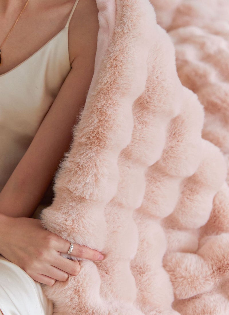 Sharpdo - Winter Thickened Rabbit Fleece Blanket, Bedroom Double-sided Plush blanket, Cozy Fluffy Soft Warm Nap Blanket, 180*200 cm - Image 1