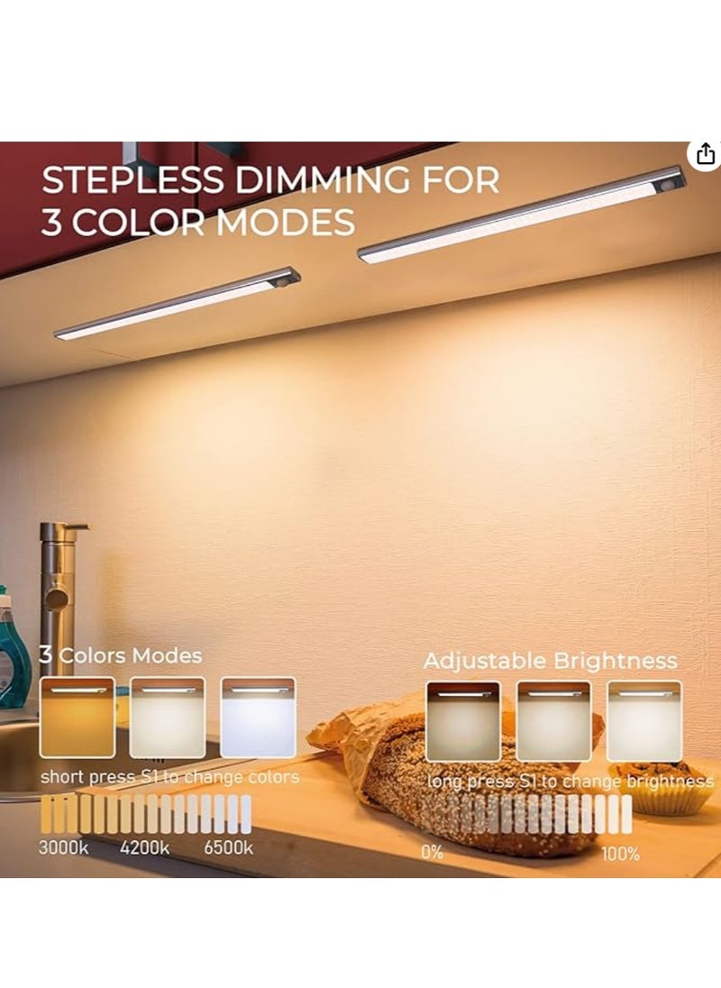 Laseta - 3 PCS  LED Cabinet Lights Motion Sensor Strip 3 Colour Dimmable Suitable for Reading Closets Cabinets Bedside and Study Lighting - Image 1