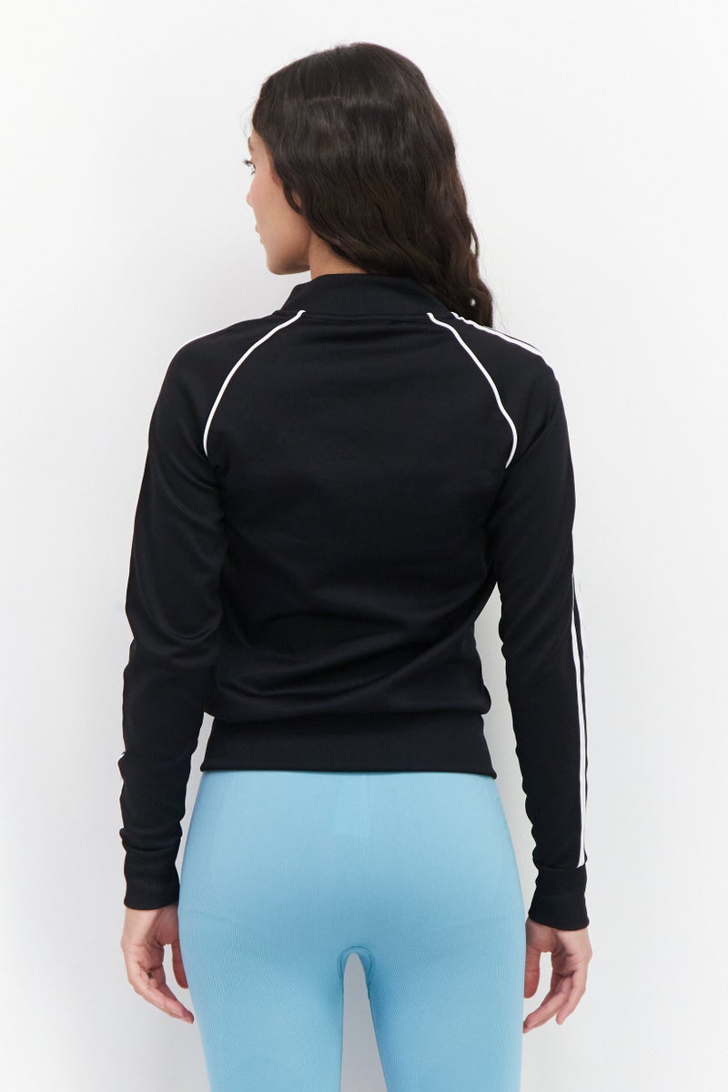 adidas Originals Women Sportswear Fit Long Sleeve Running Track Jacket, Black - Image 3