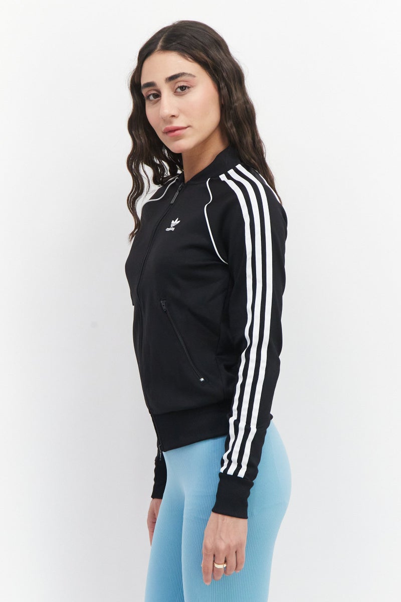 adidas Originals Women Sportswear Fit Long Sleeve Running Track Jacket, Black - Image 2