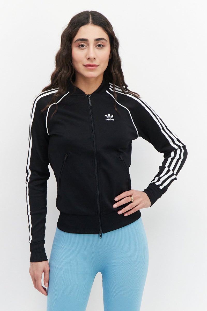adidas Originals Women Sportswear Fit Long Sleeve Running Track Jacket, Black - Image 1