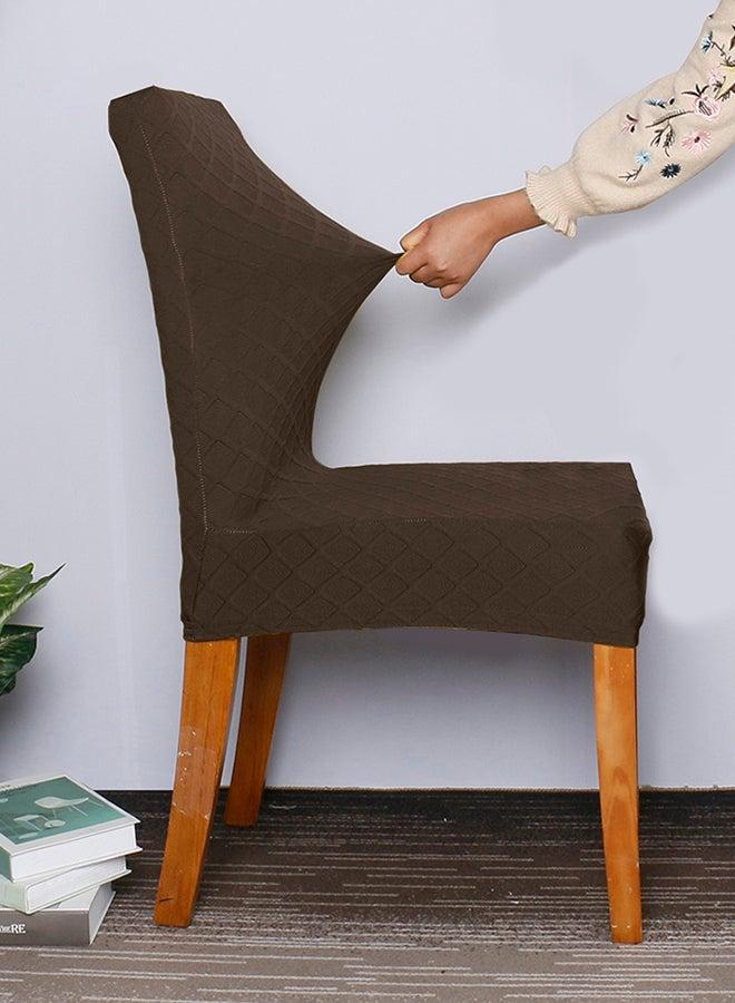 Stretchable Dining Chair Slipcover Coffee 12X1X12centimeter  - Image 4