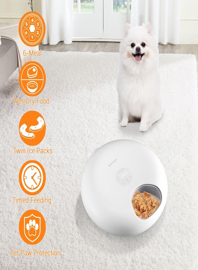 GAMKII Automatic Cat Feeder Wet Food, Auto Wet Food Feeder for Pets with Two Ice Packs, Digital Cordless Pet Fresh Food Bowl for Newborn Senior Sick Cats and Small Dogs (6-Meal BPA-Free) - Image 4