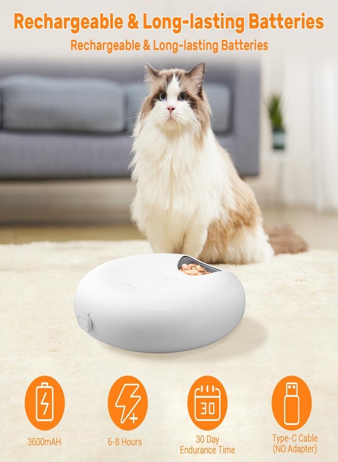 GAMKII Automatic Cat Feeder Wet Food, Auto Wet Food Feeder for Pets with Two Ice Packs, Digital Cordless Pet Fresh Food Bowl for Newborn Senior Sick Cats and Small Dogs (6-Meal BPA-Free) - Image 2