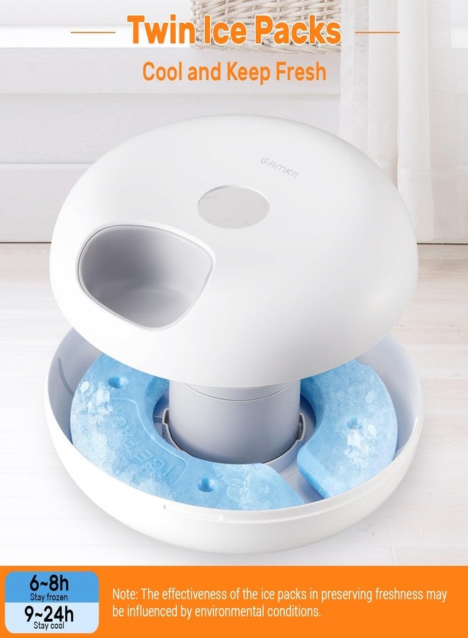 GAMKII Automatic Cat Feeder Wet Food, Auto Wet Food Feeder for Pets with Two Ice Packs, Digital Cordless Pet Fresh Food Bowl for Newborn Senior Sick Cats and Small Dogs (6-Meal BPA-Free) - Image 3
