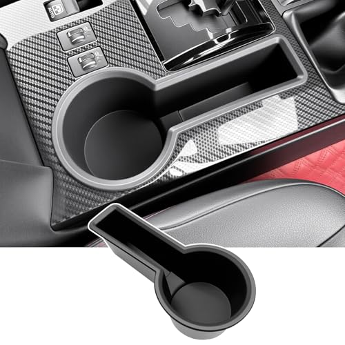 Qyebbk Upgrade Cup Holder Insert for 2014-2024 Toyota 4Runner Center Console Cupholder Coaster Liner Replaces Mat for 4 Runner Interior Accessories Black(Center Console Rear, 1PCS) - Image 1