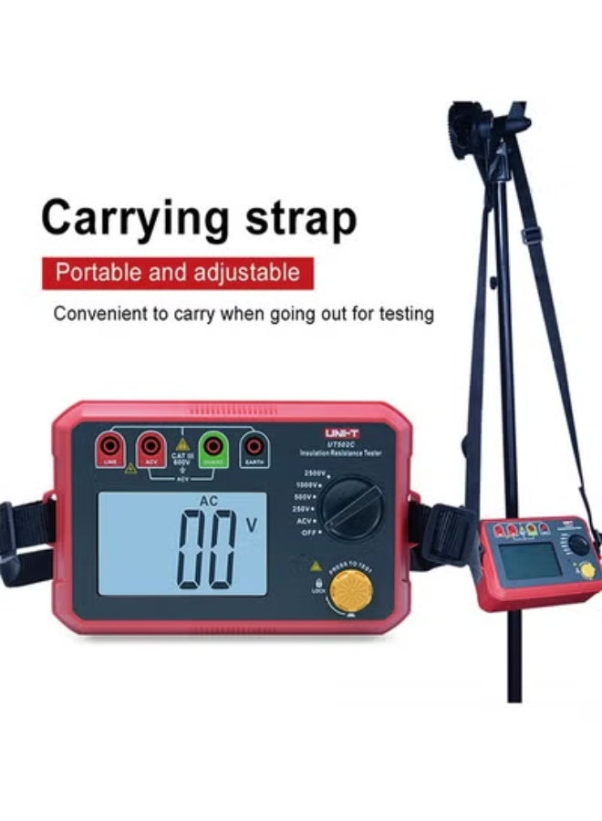 UNI-T 2500V Insulation Resistance Tester Earth Ground Resistance Voltage Tester Auto Rang Megohmmeter Backlight (UT502C) - Image 3