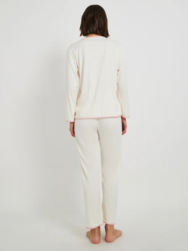 Take Two Take Two Solid Long Sleeve Shirt and Pyjama Set